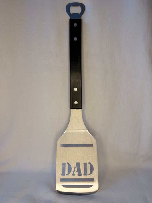 DAD BBQ Spatula & Bottle Opener - Black Handle