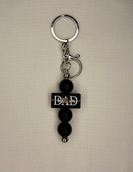 Best Dad Ever Keyring – Black