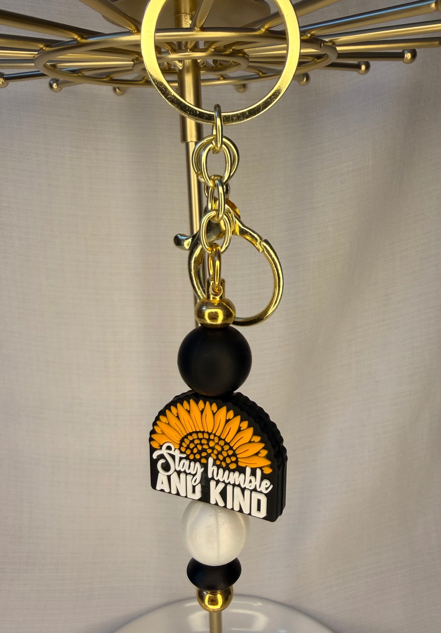 Stay Humble and Kind Sunflower Keyring