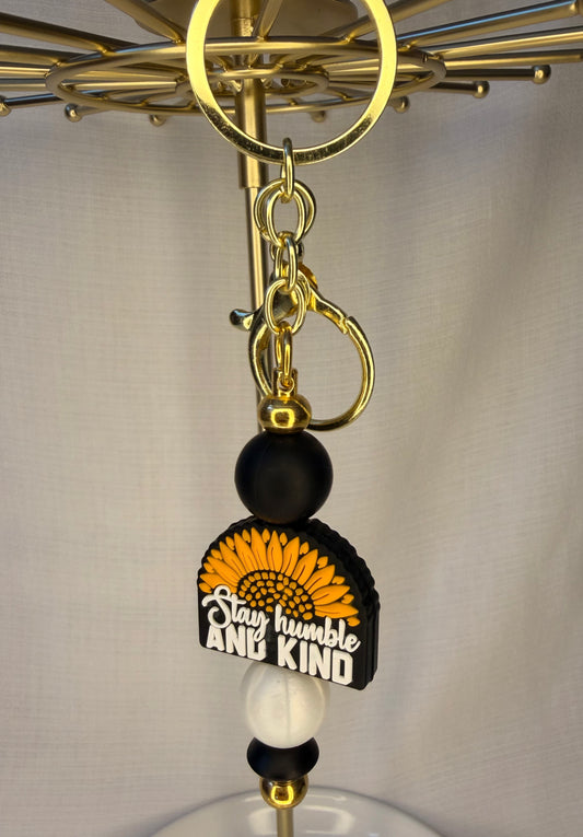 Stay Humble and Kind Sunflower Keyring