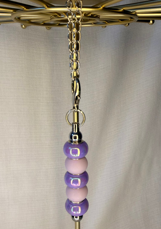 Purple Pearl Beaded Cup Charm