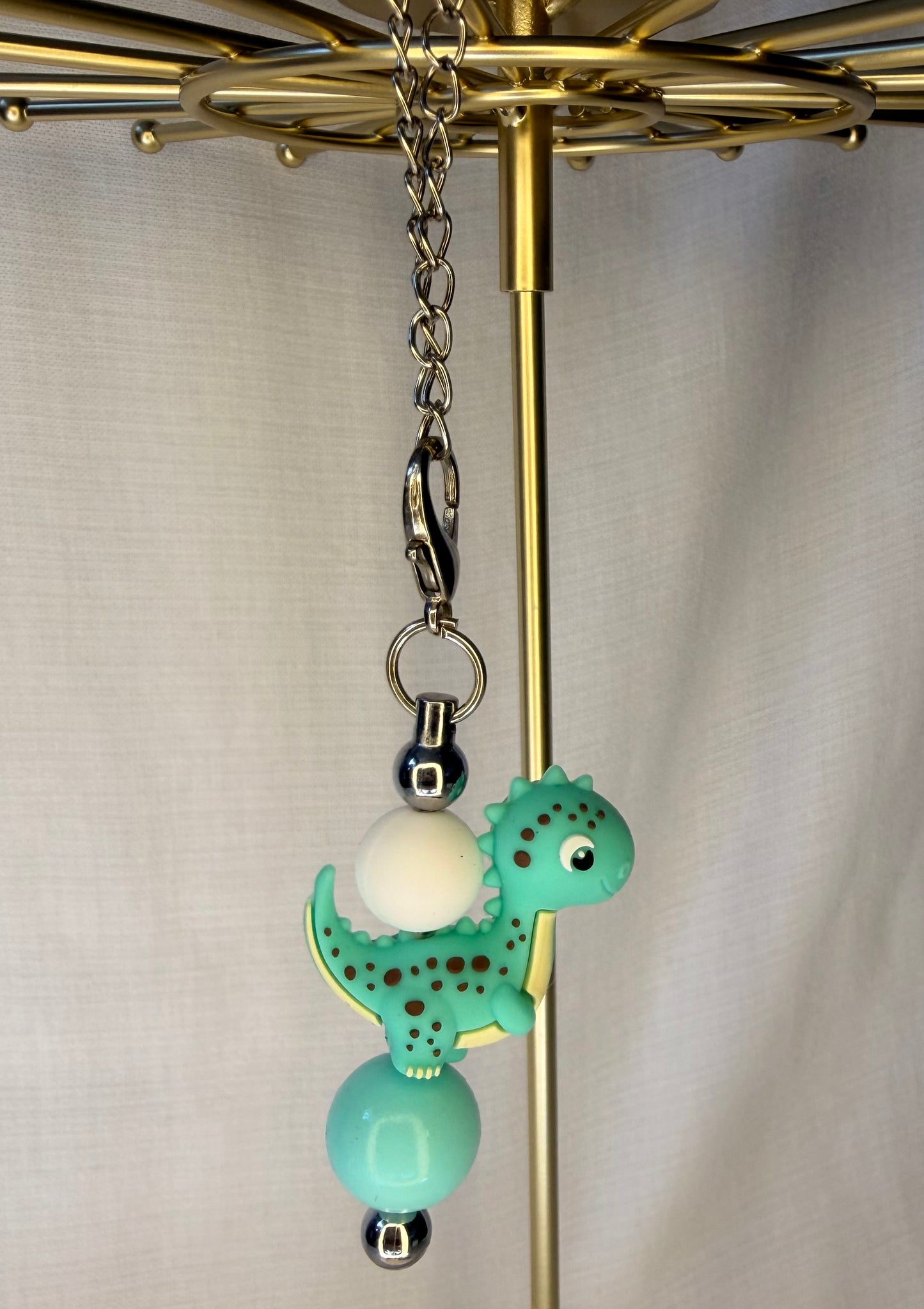 Mint Dinosaur Cup Charm