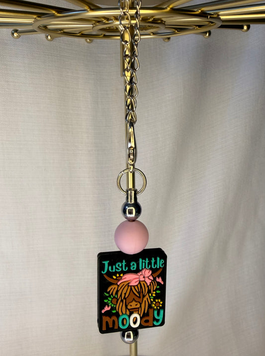 Just a Little Moody Highland Cow Cup Charm
