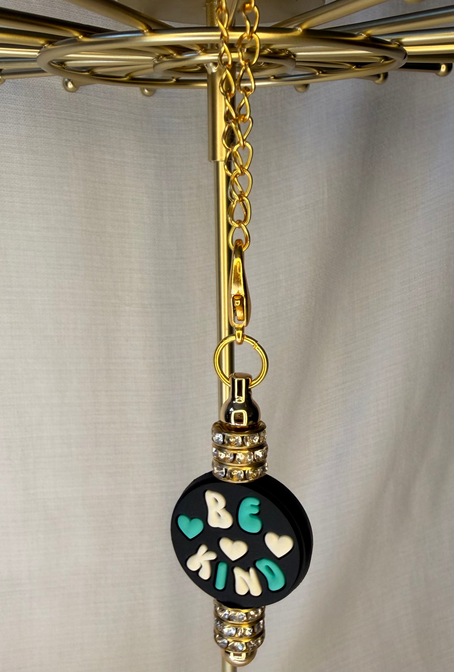 Be Kind Rhinestone Cup Charm