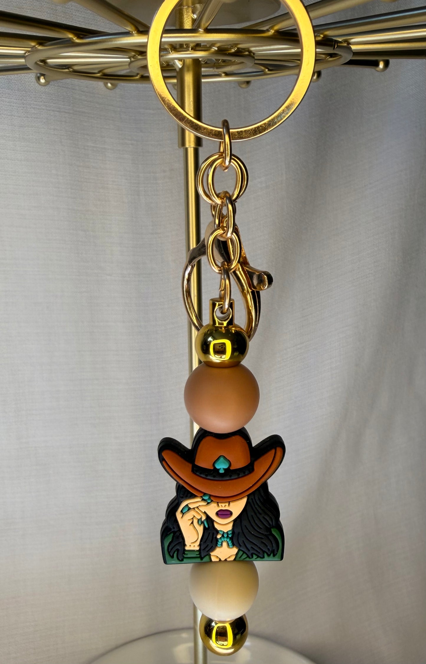 Western Cowgirl Keyring