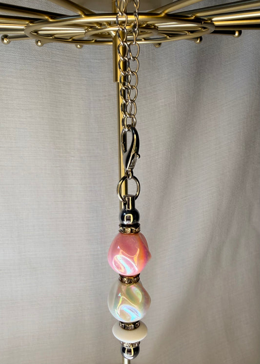 Pink Iridescent Pearl Cup Charm