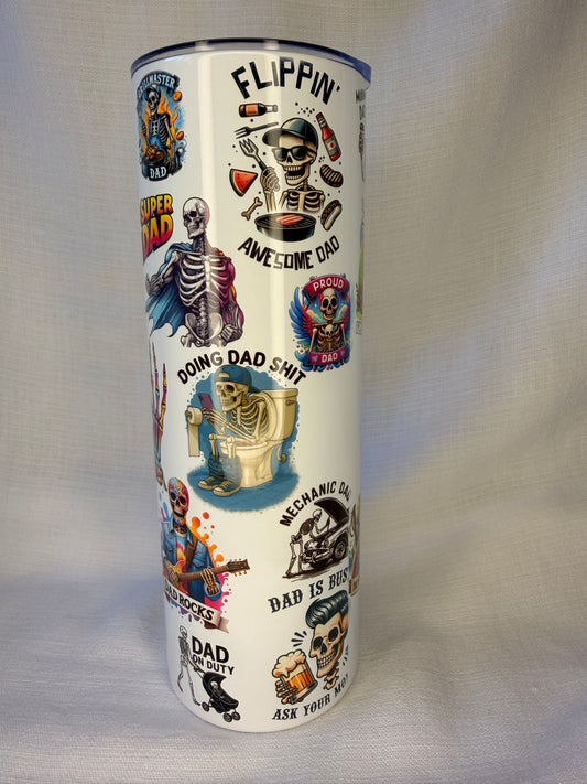 Skeleton Dad Life Collage 20oz Tumbler