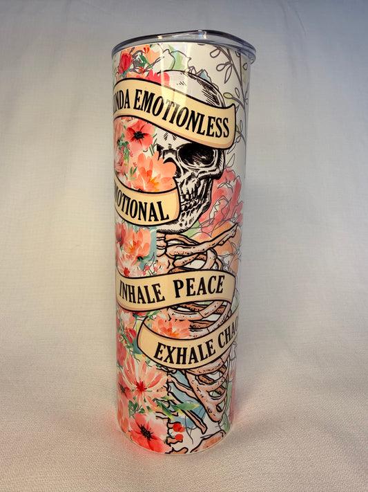 Inhale Peace Exhale Chaos Skeleton 20oz Tumbler