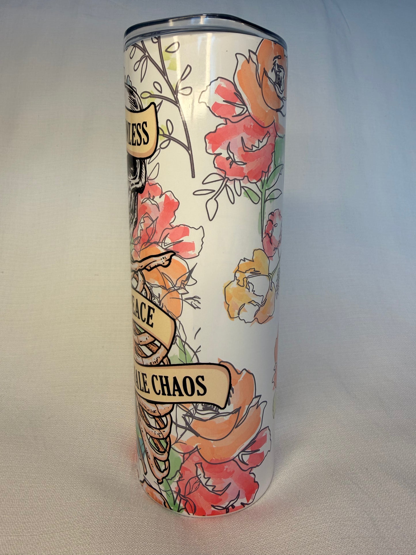 Inhale Peace Exhale Chaos Skeleton 20oz Tumbler