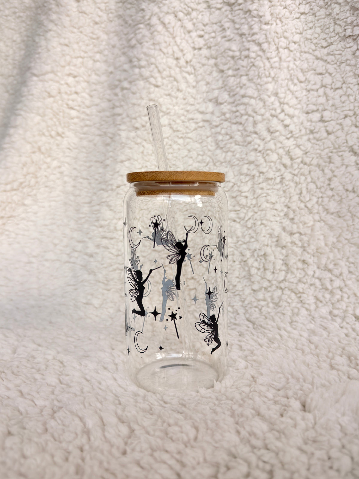 Custom Glass or Plastic Cup with Straw