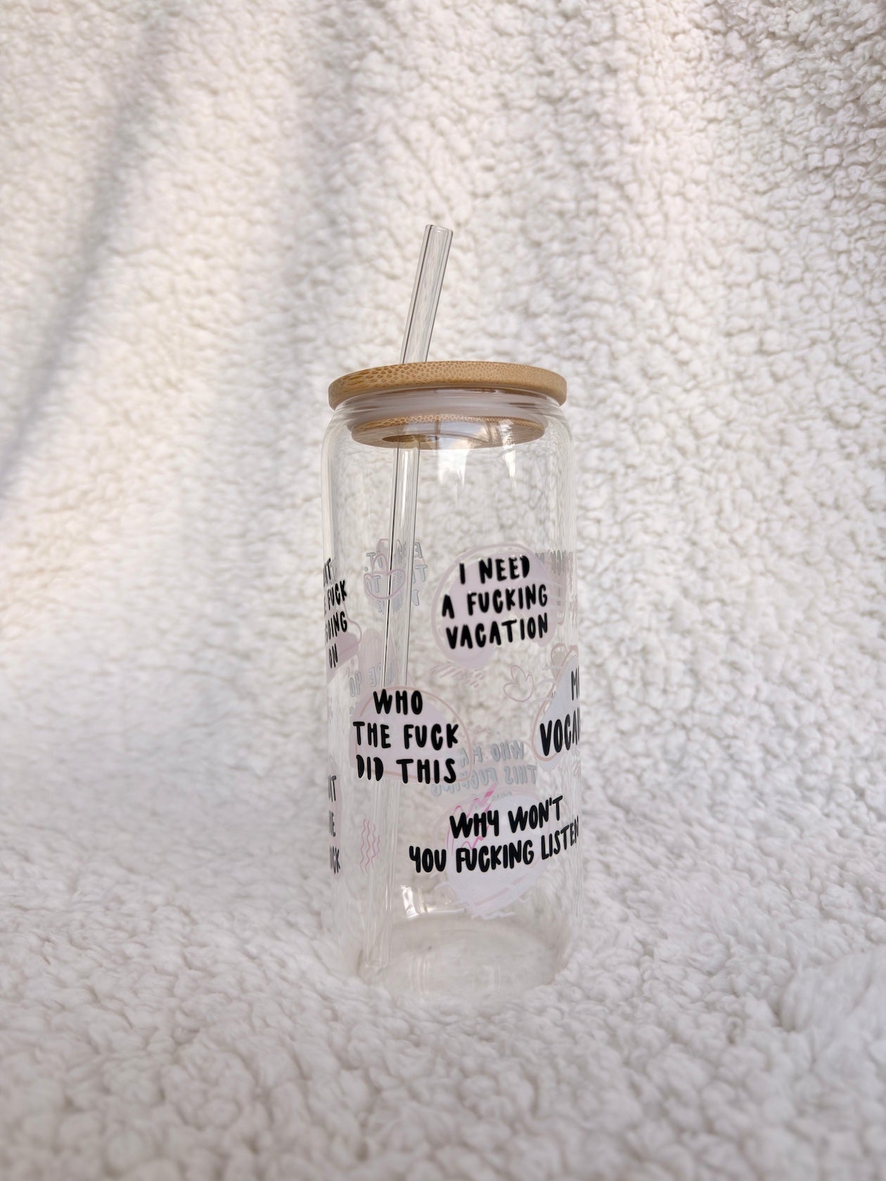 Mom Vocabulary Glass Cup