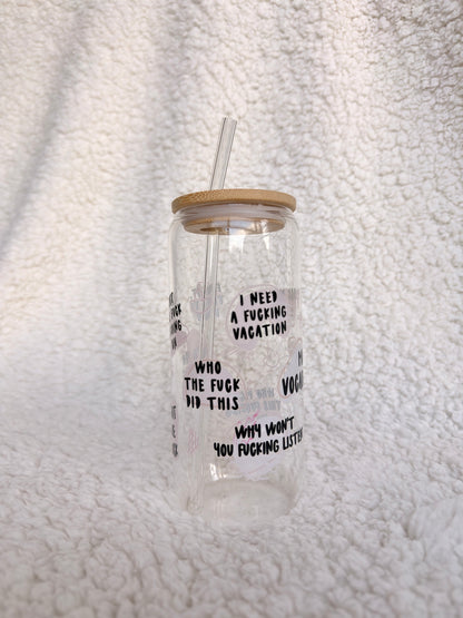Mom Vocabulary Glass Cup