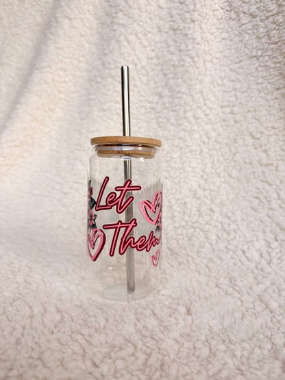 Custom Glass or Plastic Cup with Straw