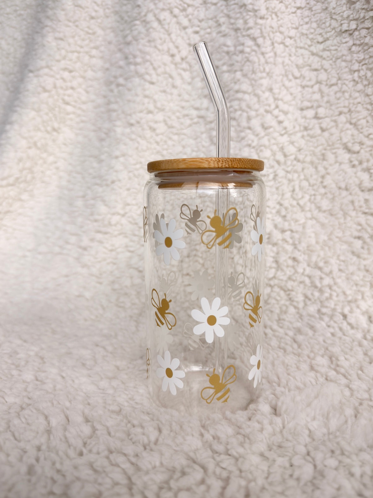 Custom Glass or Plastic Cup with Straw