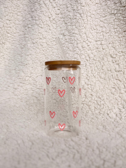Custom Glass or Plastic Cup with Straw