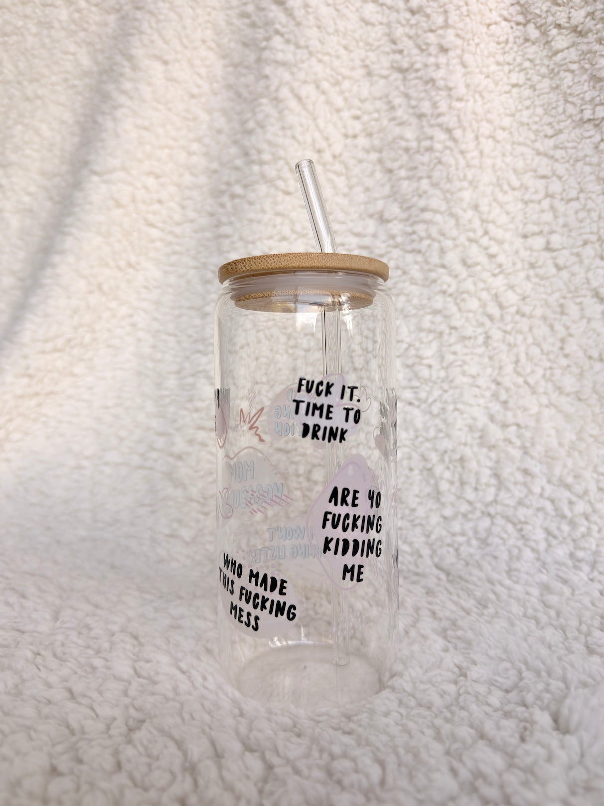 Mom Vocabulary Glass Cup