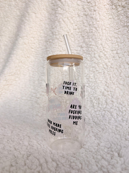 Mom Vocabulary Glass Cup