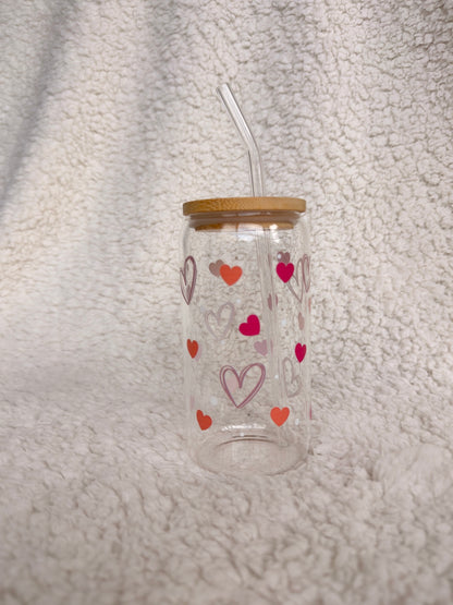 Custom Glass or Plastic Cup with Straw