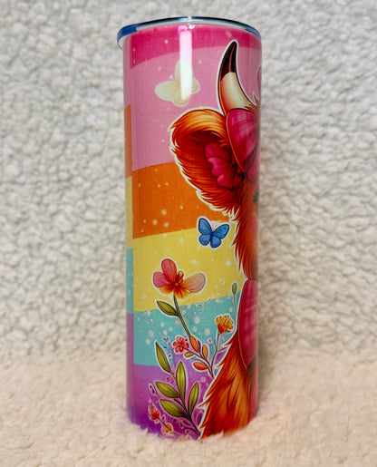 Pink Highland Cow 20oz Tumbler