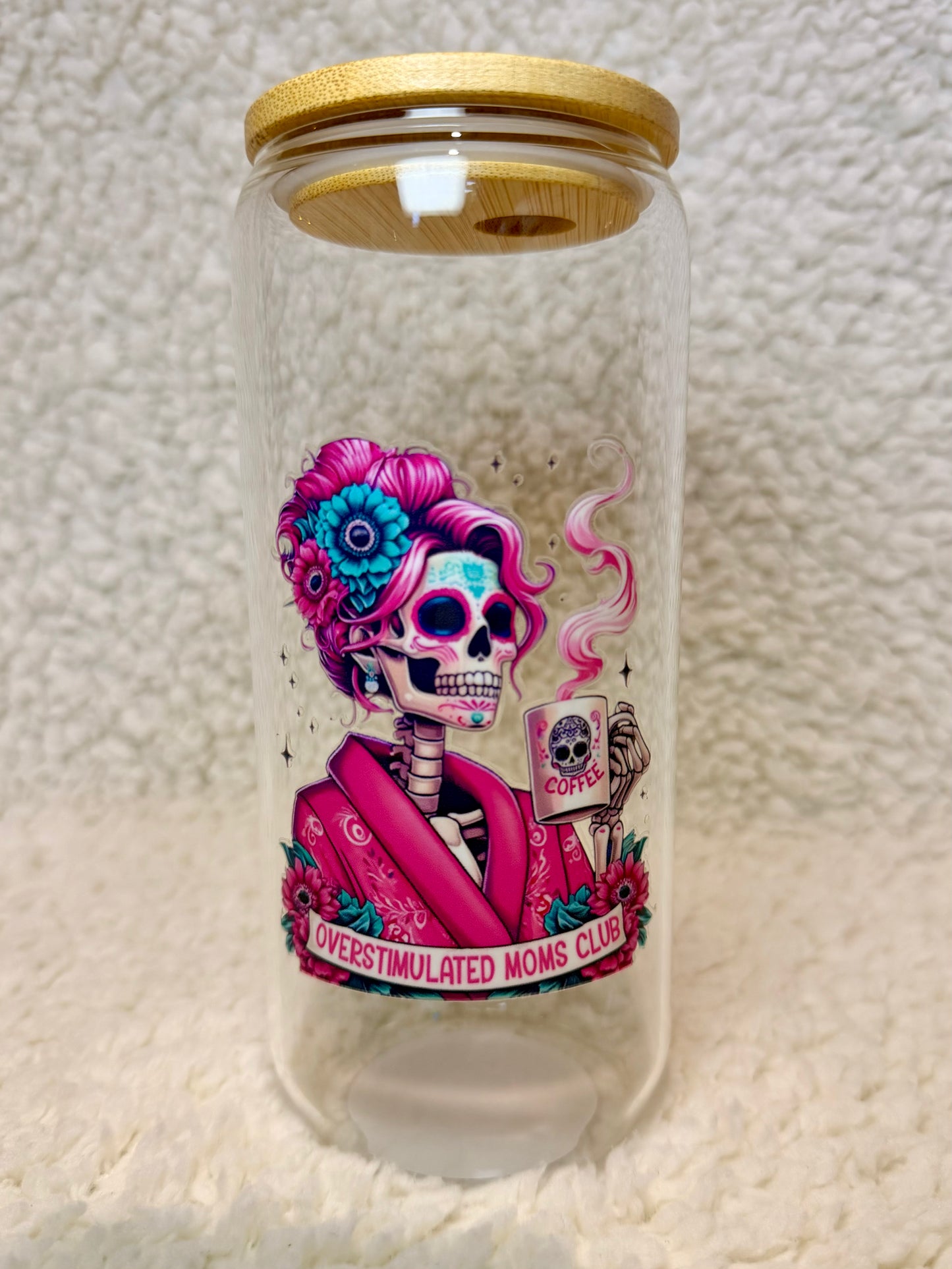 Overstimulated Moms Club Glass Cup