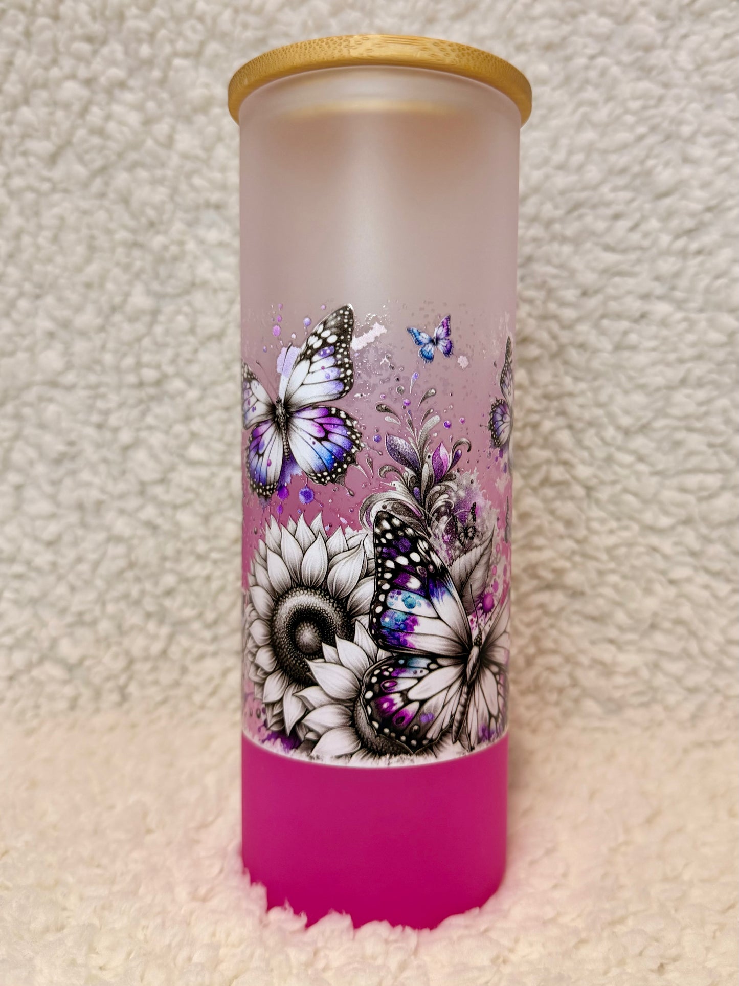 Let Your Dreams Bloom Frosted Glass Tumbler