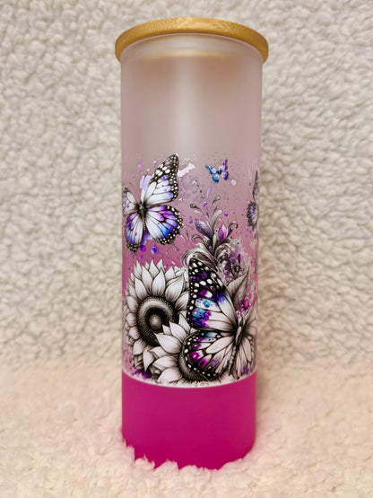 Let Your Dreams Bloom Frosted Glass Tumbler