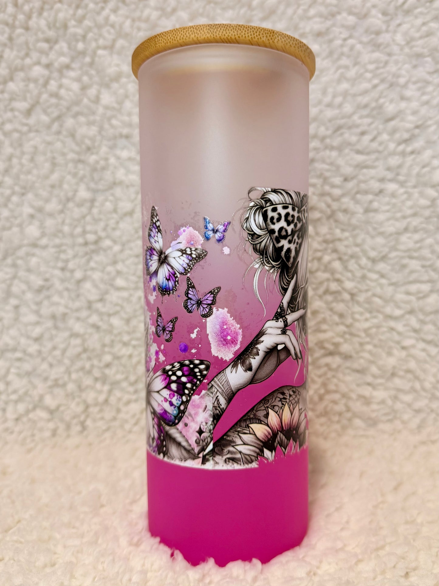 Let Your Dreams Bloom Frosted Glass Tumbler