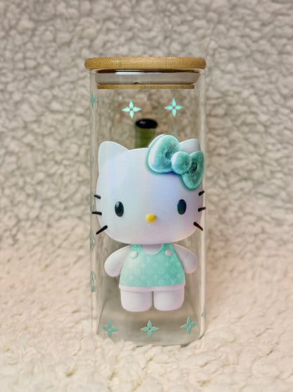 Mint Hello Kitty Glass Cup