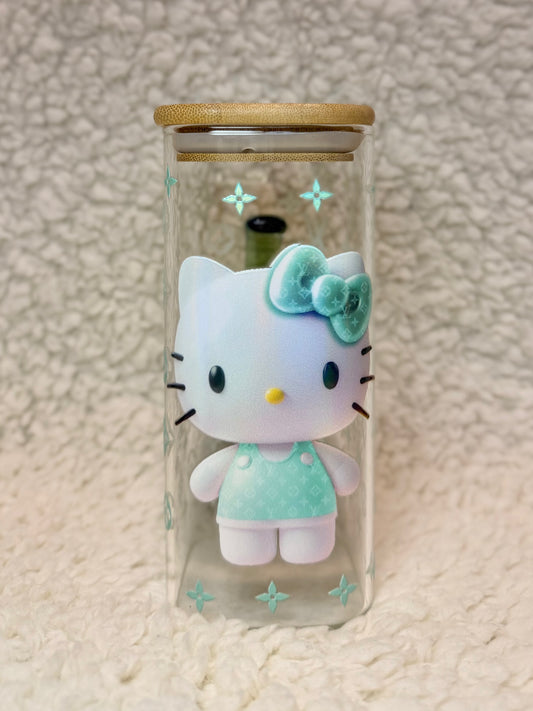 Mint Hello Kitty Glass Cup