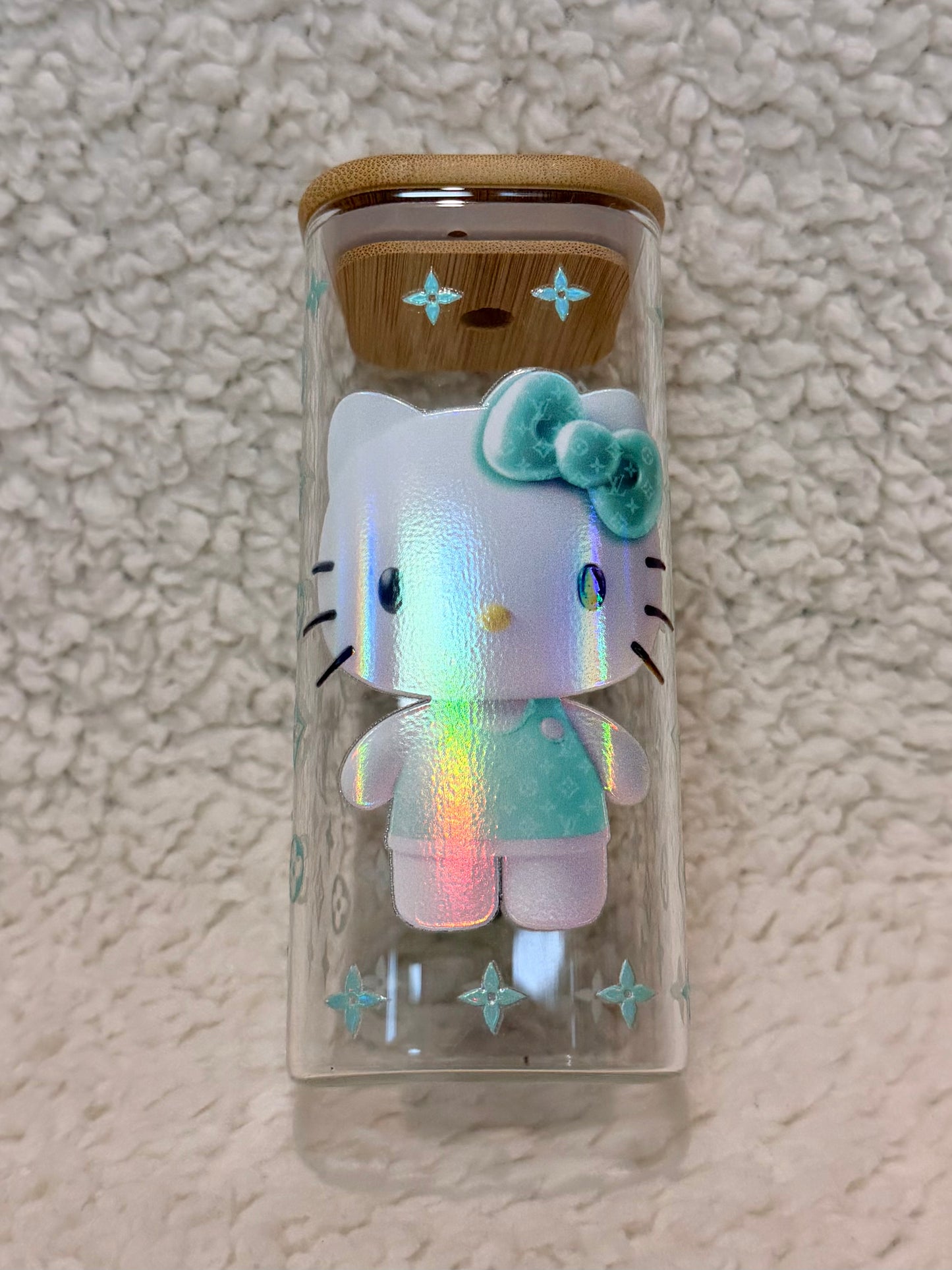 Mint Hello Kitty Glass Cup
