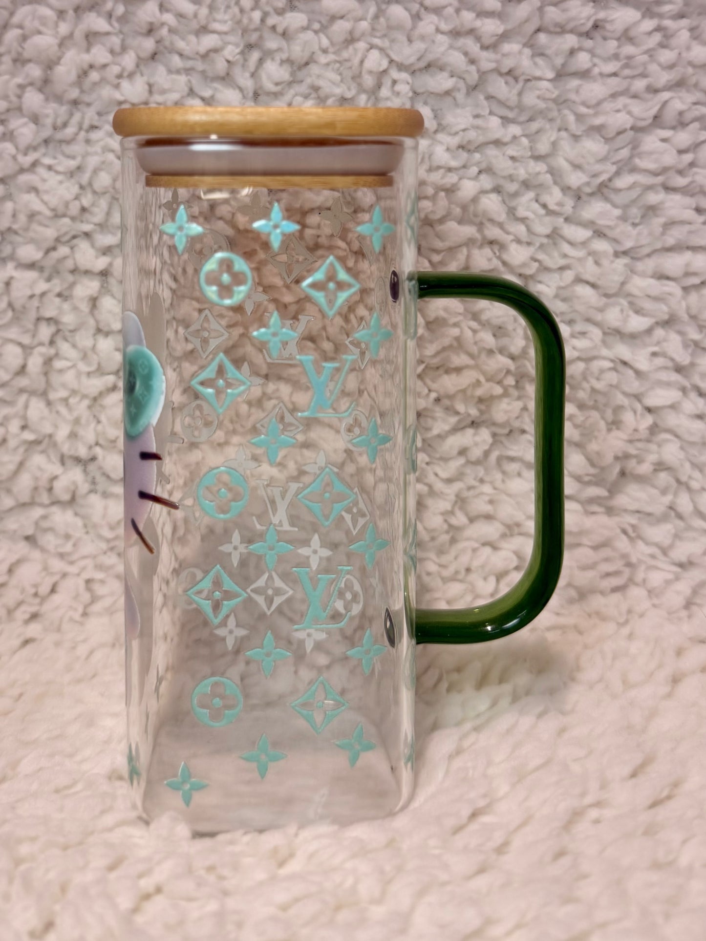 Mint Hello Kitty Glass Cup