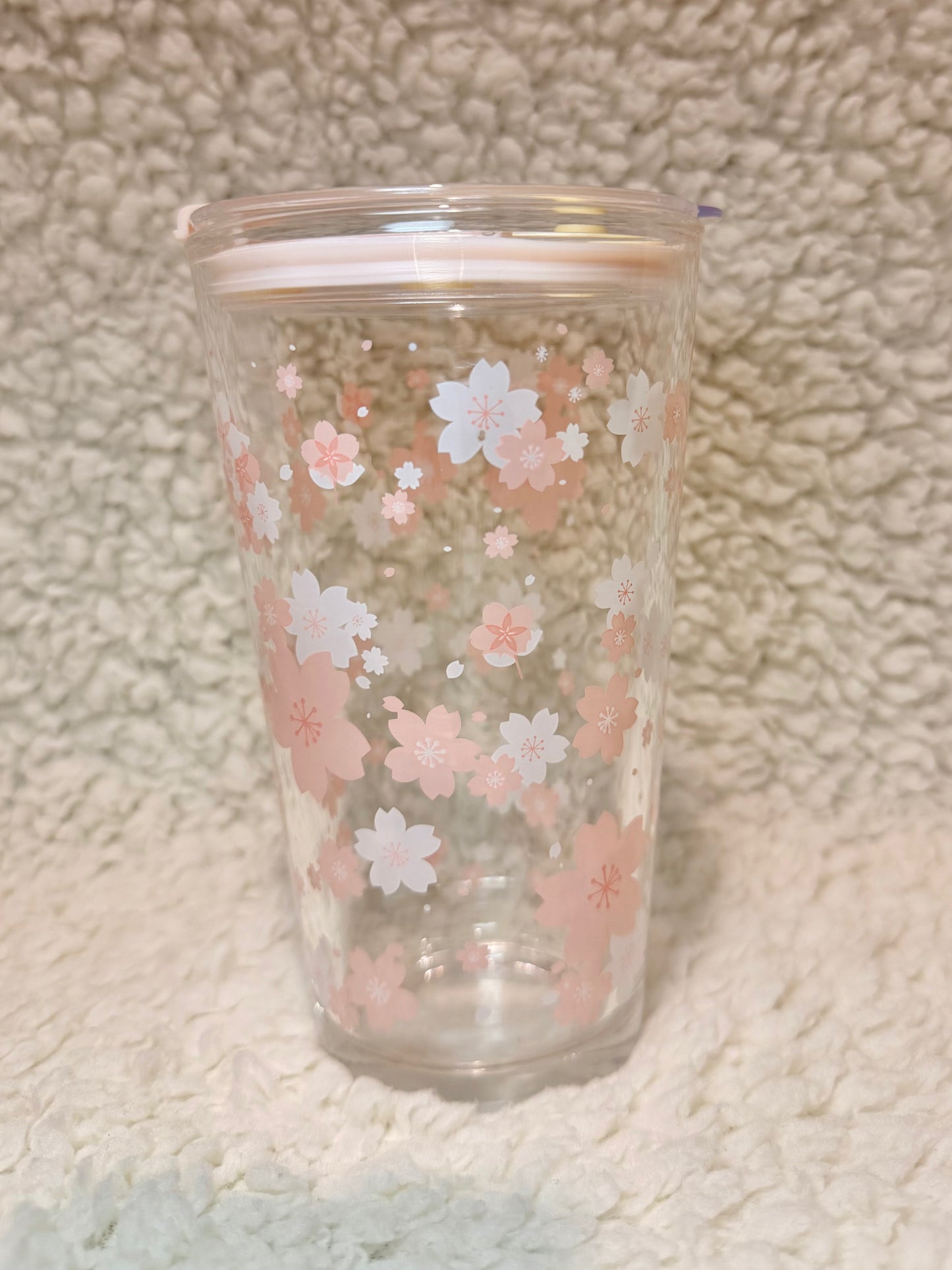Pastel Cherry Blossom Glass Tumbler