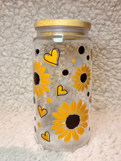 Sunflower & Hearts Plastic Cup