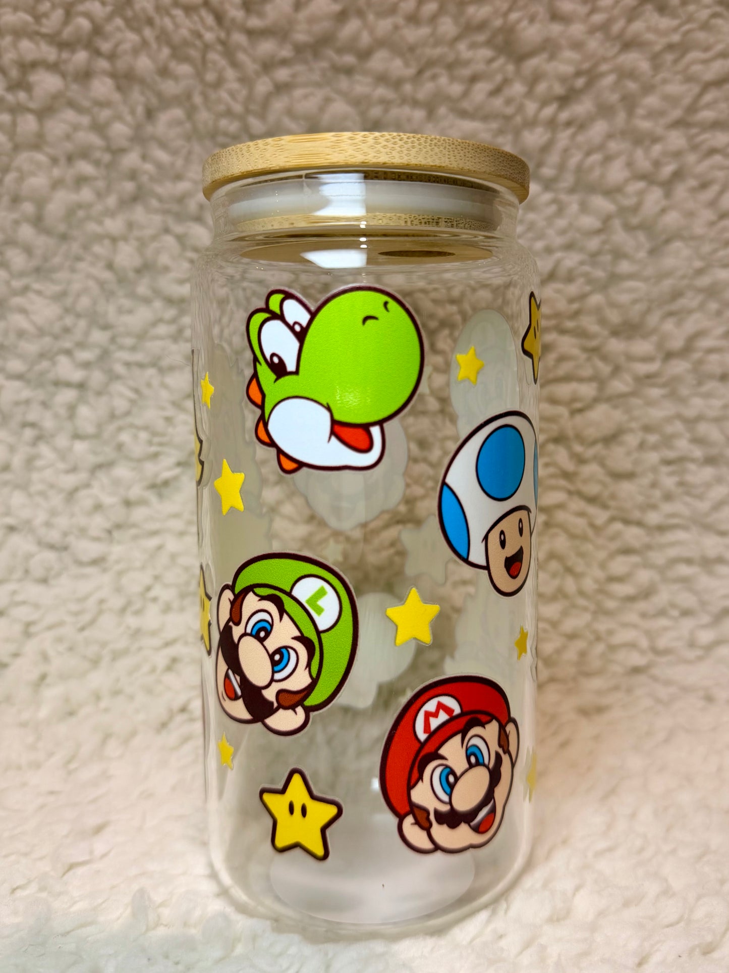Super Mario Character Glass Cup