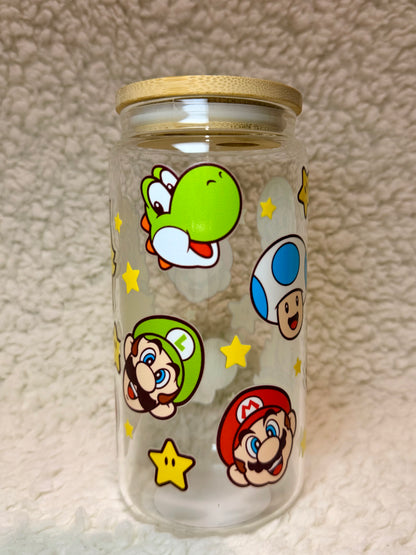 Super Mario Character Glass Cup