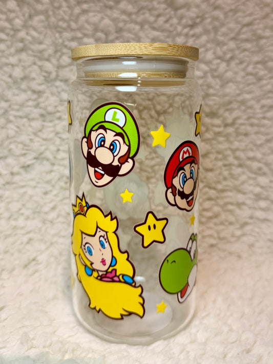 Super Mario Character Glass Cup