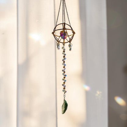 Celestial Heart Crystal Suncatcher