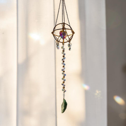 Celestial Heart Crystal Suncatcher