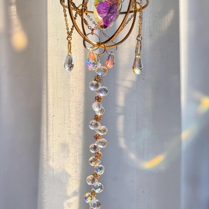 Celestial Heart Crystal Suncatcher