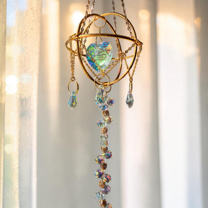Celestial Heart Crystal Suncatcher