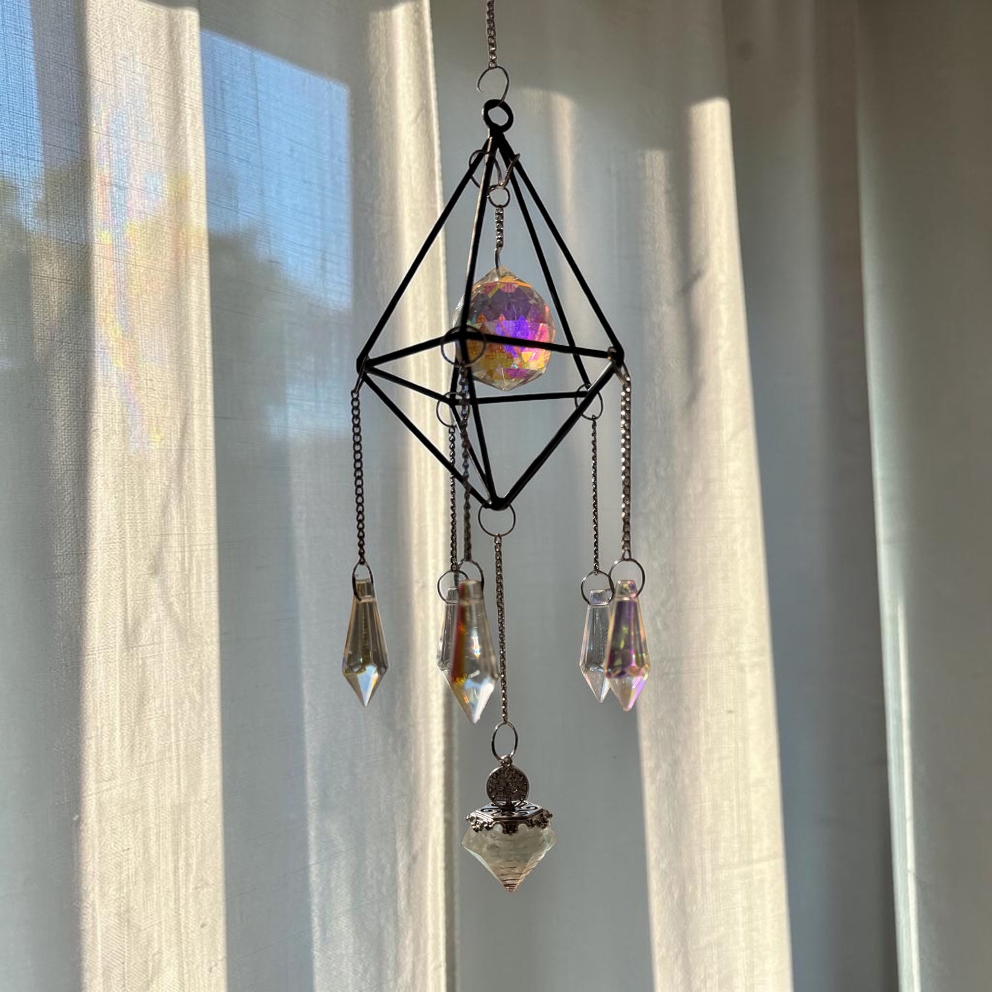 Obsidian Prism Crystal Suncatcher